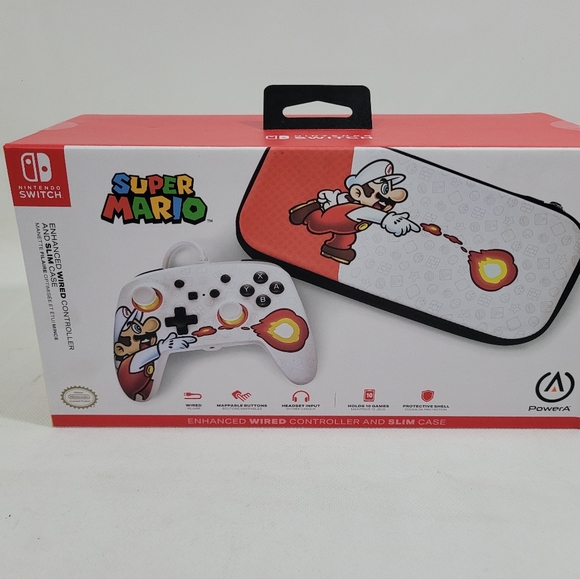 Nintendo Other - Nintendo Switch Mario PowerA Enhanced WIRED Controller And Slim Case